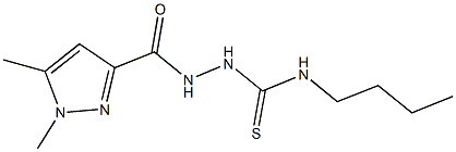 N-butyl-2-[(1,5-dimethyl-1H-pyrazol-3-yl)carbonyl]hydrazinecarbothioamide Structure