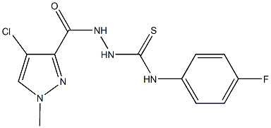 2-[(4-chloro-1-methyl-1H-pyrazol-3-yl)carbonyl]-N-(4-fluorophenyl)hydrazinecarbothioamide 结构式