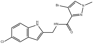 4-bromo-N-[(5-chloro-1H-indol-2-yl)methyl]-1-methyl-1H-pyrazole-3-carboxamide,512811-39-1,结构式