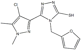 5-(4-chloro-1,5-dimethyl-1H-pyrazol-3-yl)-4-(2-furylmethyl)-4H-1,2,4-triazole-3-thiol,512811-47-1,结构式