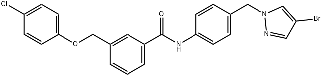 N-{4-[(4-bromo-1H-pyrazol-1-yl)methyl]phenyl}-3-[(4-chlorophenoxy)methyl]benzamide Structure