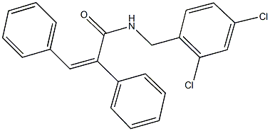 N-(2,4-dichlorobenzyl)-2,3-diphenylacrylamide Struktur