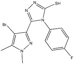 5-(4-bromo-1,5-dimethyl-1H-pyrazol-3-yl)-4-(4-fluorophenyl)-4H-1,2,4-triazole-3-thiol Structure