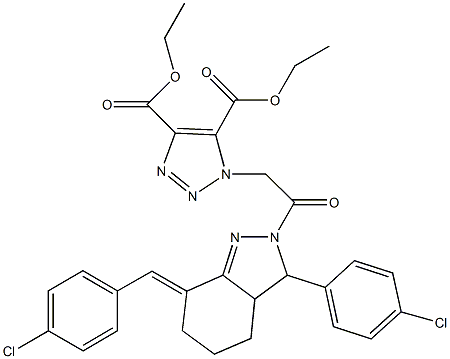512812-16-7 diethyl 1-{2-[7-(4-chlorobenzylidene)-3-(4-chlorophenyl)-3,3a,4,5,6,7-hexahydro-2H-indazol-2-yl]-2-oxoethyl}-1H-1,2,3-triazole-4,5-dicarboxylate
