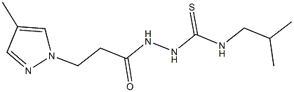 N-isobutyl-2-[3-(4-methyl-1H-pyrazol-1-yl)propanoyl]hydrazinecarbothioamide|