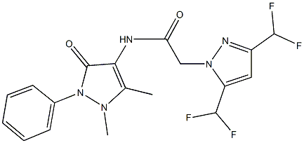 2-[3,5-bis(difluoromethyl)-1H-pyrazol-1-yl]-N-(1,5-dimethyl-3-oxo-2-phenyl-2,3-dihydro-1H-pyrazol-4-yl)acetamide|