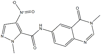 4-nitro-1-methyl-N-(3-methyl-4-oxo-3,4-dihydro-6-quinazolinyl)-1H-pyrazole-5-carboxamide Structure