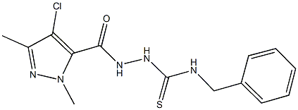 N-benzyl-2-[(4-chloro-1,3-dimethyl-1H-pyrazol-5-yl)carbonyl]hydrazinecarbothioamide Struktur