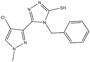 4-benzyl-5-(4-chloro-1-methyl-1H-pyrazol-3-yl)-4H-1,2,4-triazole-3-thiol,512813-65-9,结构式