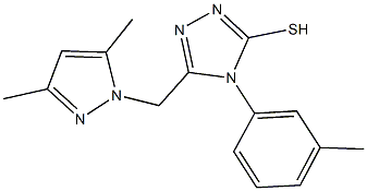5-[(3,5-dimethyl-1H-pyrazol-1-yl)methyl]-4-(3-methylphenyl)-4H-1,2,4-triazole-3-thiol,512813-66-0,结构式