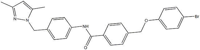 4-[(4-bromophenoxy)methyl]-N-{4-[(3,5-dimethyl-1H-pyrazol-1-yl)methyl]phenyl}benzamide Structure