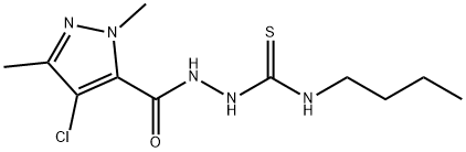 N-butyl-2-[(4-chloro-1,3-dimethyl-1H-pyrazol-5-yl)carbonyl]hydrazinecarbothioamide Structure