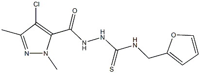 2-[(4-chloro-1,3-dimethyl-1H-pyrazol-5-yl)carbonyl]-N-(2-furylmethyl)hydrazinecarbothioamide,512813-87-5,结构式
