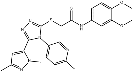 512813-99-9 N-(3,4-dimethoxyphenyl)-2-{[5-(1,3-dimethyl-1H-pyrazol-5-yl)-4-(4-methylphenyl)-4H-1,2,4-triazol-3-yl]sulfanyl}acetamide