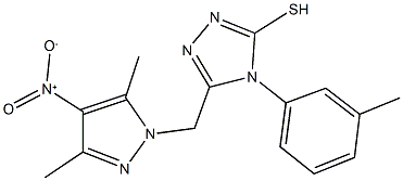 3-({4-nitro-3,5-dimethyl-1H-pyrazol-1-yl}methyl)-4-(3-methylphenyl)-5-sulfanyl-4H-1,2,4-triazole,512814-02-7,结构式