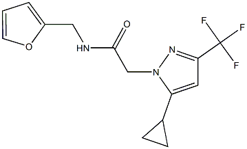 2-[5-cyclopropyl-3-(trifluoromethyl)-1H-pyrazol-1-yl]-N-(2-furylmethyl)acetamide Structure