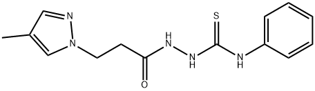 2-[3-(4-methyl-1H-pyrazol-1-yl)propanoyl]-N-phenylhydrazinecarbothioamide Structure