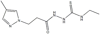 N-ethyl-2-[3-(4-methyl-1H-pyrazol-1-yl)propanoyl]hydrazinecarbothioamide Structure