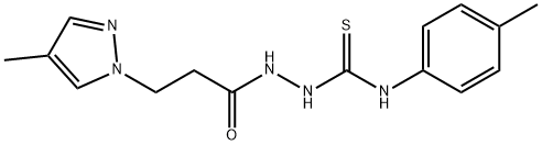 N-(4-methylphenyl)-2-[3-(4-methyl-1H-pyrazol-1-yl)propanoyl]hydrazinecarbothioamide Struktur