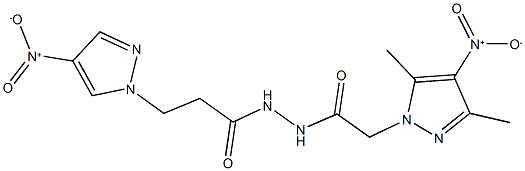 2-{4-nitro-3,5-dimethyl-1H-pyrazol-1-yl}-N'-(3-{4-nitro-1H-pyrazol-1-yl}propanoyl)acetohydrazide Structure