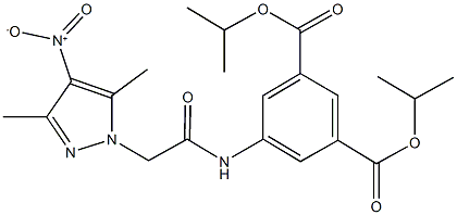 diisopropyl 5-[({4-nitro-3,5-dimethyl-1H-pyrazol-1-yl}acetyl)amino]isophthalate Structure