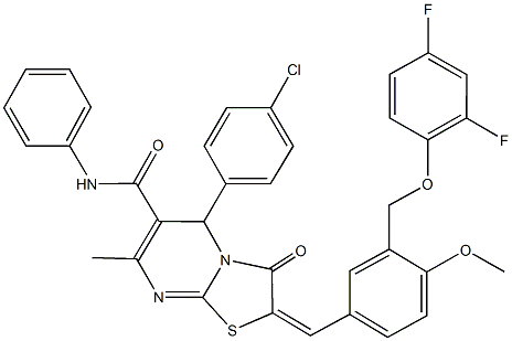 5-(4-chlorophenyl)-2-{3-[(2,4-difluorophenoxy)methyl]-4-methoxybenzylidene}-7-methyl-3-oxo-N-phenyl-2,3-dihydro-5H-[1,3]thiazolo[3,2-a]pyrimidine-6-carboxamide|