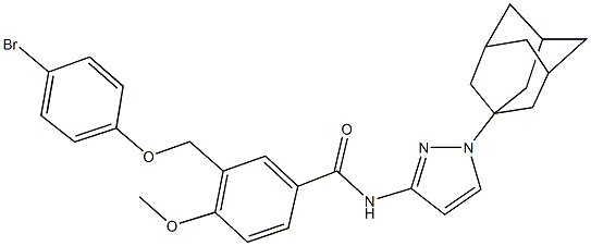 N-[1-(1-adamantyl)-1H-pyrazol-3-yl]-3-[(4-bromophenoxy)methyl]-4-methoxybenzamide Struktur
