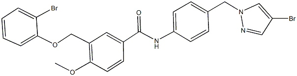 3-[(2-bromophenoxy)methyl]-N-{4-[(4-bromo-1H-pyrazol-1-yl)methyl]phenyl}-4-methoxybenzamide Structure