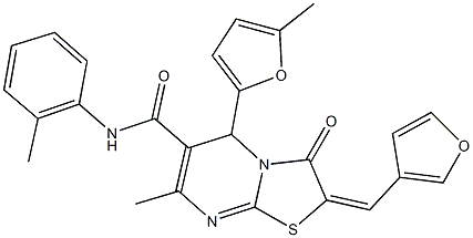 2-(3-furylmethylene)-7-methyl-5-(5-methyl-2-furyl)-N-(2-methylphenyl)-3-oxo-2,3-dihydro-5H-[1,3]thiazolo[3,2-a]pyrimidine-6-carboxamide|