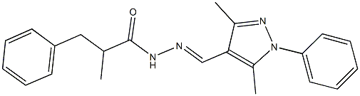 N'-[(3,5-dimethyl-1-phenyl-1H-pyrazol-4-yl)methylene]-2-methyl-3-phenylpropanohydrazide Structure