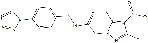 2-{4-nitro-3,5-dimethyl-1H-pyrazol-1-yl}-N-[4-(1H-pyrazol-1-yl)benzyl]acetamide 化学構造式