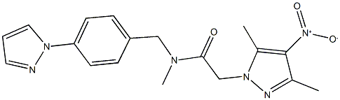 2-{4-nitro-3,5-dimethyl-1H-pyrazol-1-yl}-N-methyl-N-[4-(1H-pyrazol-1-yl)benzyl]acetamide Structure