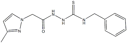 N-benzyl-2-[(3-methyl-1H-pyrazol-1-yl)acetyl]hydrazinecarbothioamide Structure
