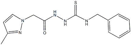 N-benzyl-2-[(3-methyl-1H-pyrazol-1-yl)acetyl]hydrazinecarbothioamide 结构式