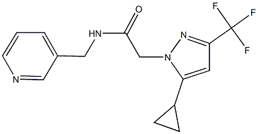 2-[5-cyclopropyl-3-(trifluoromethyl)-1H-pyrazol-1-yl]-N-(3-pyridinylmethyl)acetamide,512815-44-0,结构式