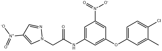 512815-64-4 N-{3-(4-chloro-3-methylphenoxy)-5-nitrophenyl}-2-{4-nitro-1H-pyrazol-1-yl}acetamide