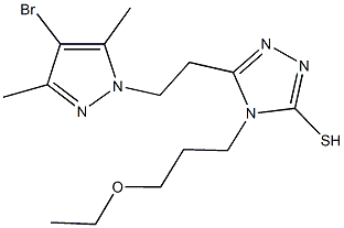 5-[2-(4-bromo-3,5-dimethyl-1H-pyrazol-1-yl)ethyl]-4-(3-ethoxypropyl)-4H-1,2,4-triazole-3-thiol|