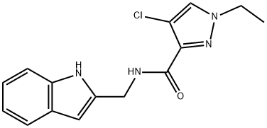 4-chloro-1-ethyl-N-(1H-indol-2-ylmethyl)-1H-pyrazole-3-carboxamide Structure