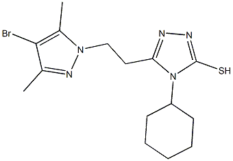 5-[2-(4-bromo-3,5-dimethyl-1H-pyrazol-1-yl)ethyl]-4-cyclohexyl-4H-1,2,4-triazole-3-thiol Structure