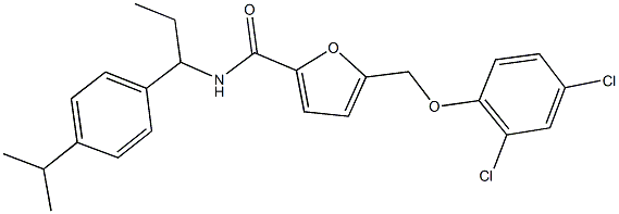 5-[(2,4-dichlorophenoxy)methyl]-N-[1-(4-isopropylphenyl)propyl]-2-furamide Structure