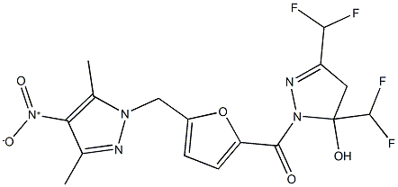 512816-41-0 3,5-bis(difluoromethyl)-1-[5-({4-nitro-3,5-dimethyl-1H-pyrazol-1-yl}methyl)-2-furoyl]-4,5-dihydro-1H-pyrazol-5-ol