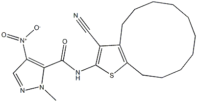 N-(3-cyano-4,5,6,7,8,9,10,11,12,13-decahydrocyclododeca[b]thien-2-yl)-4-nitro-1-methyl-1H-pyrazole-5-carboxamide|