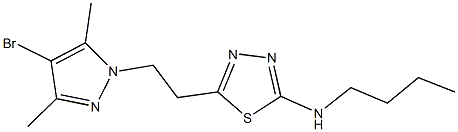 5-[2-(4-bromo-3,5-dimethyl-1H-pyrazol-1-yl)ethyl]-N-butyl-1,3,4-thiadiazol-2-amine Struktur