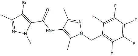 4-bromo-N-[3,5-dimethyl-1-(2,3,4,5,6-pentafluorobenzyl)-1H-pyrazol-4-yl]-1,3-dimethyl-1H-pyrazole-5-carboxamide,512816-78-3,结构式