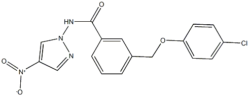 3-[(4-chlorophenoxy)methyl]-N-{4-nitro-1H-pyrazol-1-yl}benzamide|