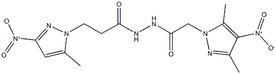 2-{4-nitro-3,5-dimethyl-1H-pyrazol-1-yl}-N'-(3-{3-nitro-5-methyl-1H-pyrazol-1-yl}propanoyl)acetohydrazide Structure