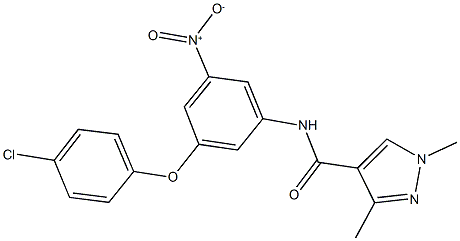 N-{3-(4-chlorophenoxy)-5-nitrophenyl}-1,3-dimethyl-1H-pyrazole-4-carboxamide Structure