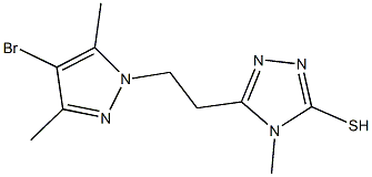 5-[2-(4-bromo-3,5-dimethyl-1H-pyrazol-1-yl)ethyl]-4-methyl-4H-1,2,4-triazole-3-thiol 化学構造式