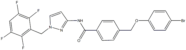 4-[(4-bromophenoxy)methyl]-N-[1-(2,3,5,6-tetrafluorobenzyl)-1H-pyrazol-3-yl]benzamide Structure