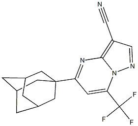 5-(1-adamantyl)-7-(trifluoromethyl)pyrazolo[1,5-a]pyrimidine-3-carbonitrile Struktur